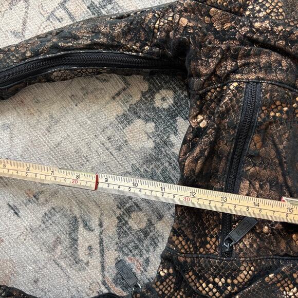 Bags by Pinky Slouchy Shoulder Bag Hobo Snakeskin Brown Y2K - Picture 8 of 10